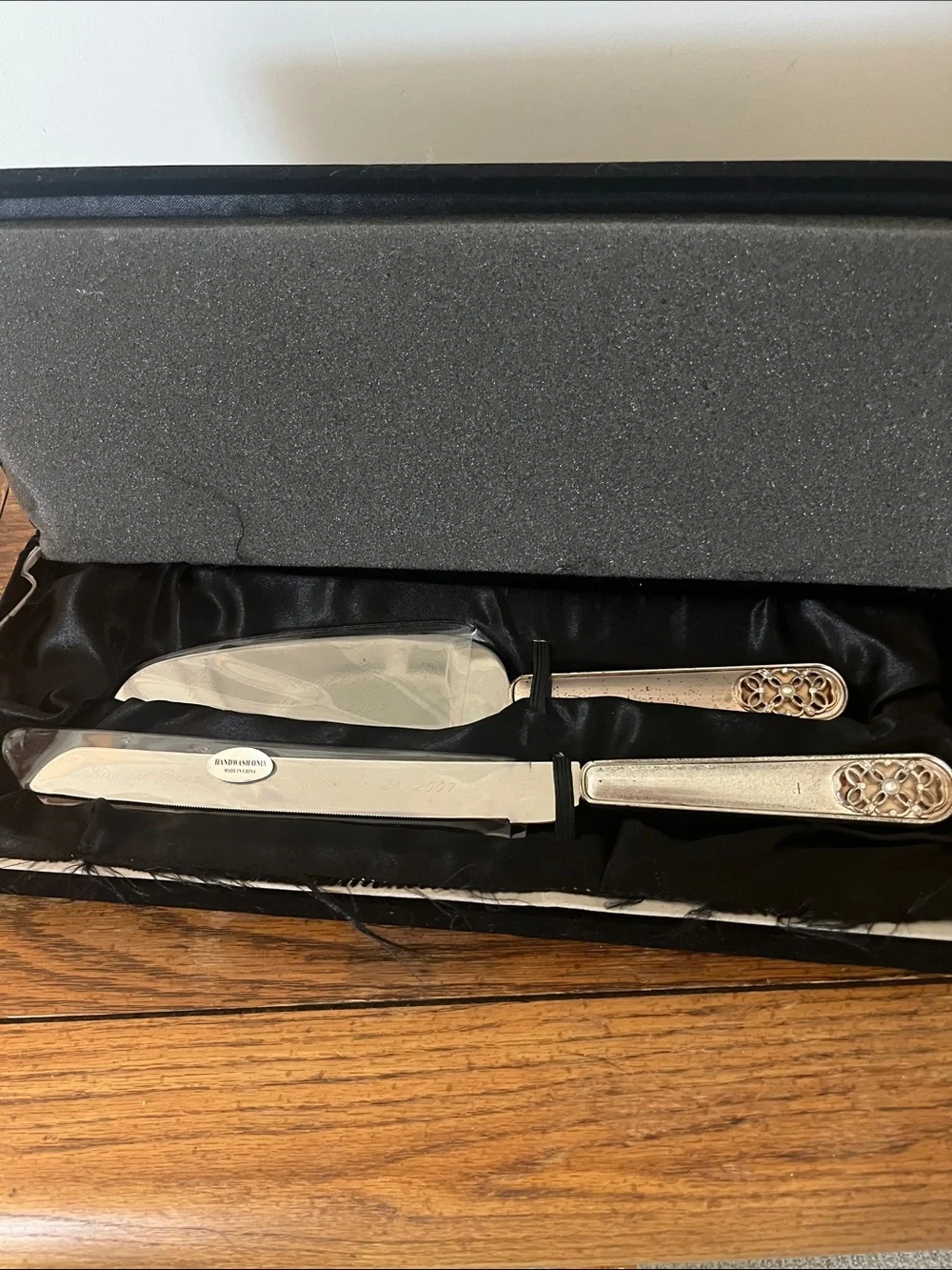 Silver-Toned Decorative Cake Knife and Server Set